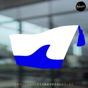 Adjudanten muts steek hoed wit blauw RSW copyright ®raamstickerwinkel