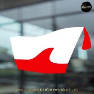 Adjudanten muts steek hoed wit rood RSW copyright ®raamstickerwinkel