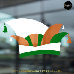 Prinsen Steek muts hoed 3 wit oranje groen RSW copyright ®raamstickerwinkel