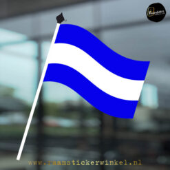 Raamsticker Carnavalsvlag blauw wit RSW