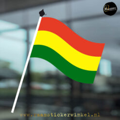 Raamsticker Carnavalsvlag rood geel groen RSW