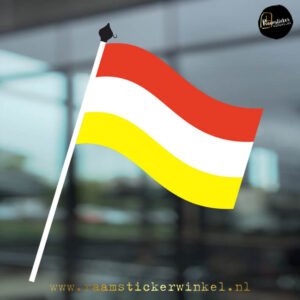 Raamsticker Carnavalsvlag rood wit geel RSW