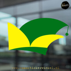 Raamsticker Prinsen Steek Muts groen geel RSW