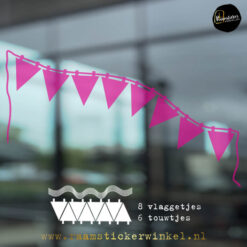 Raamsticker vlaggetjes carnaval feest verjaardag Roze