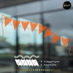 Raamsticker vlaggetjes carnaval feest verjaardag oranje