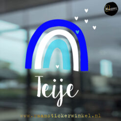 geboortesticker geboorteraamsticker regenboog sticker geboorte herbruikbaar raamsticker vinyl bl wt
