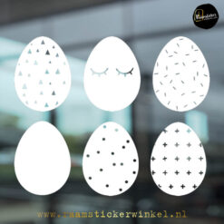 Raamsticker paasei HIP pasen wit RSW