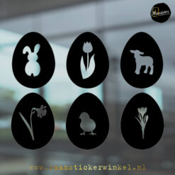 Raamsticker Pasen raamstickers paasei LENTE pasen zw RSW