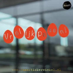 Raamsticker paasei rij Pasen ei rood RSW