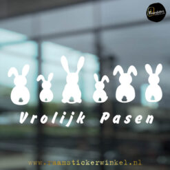 Raamsticker Pasen raamstickers Paashazen paashaas wit RSW