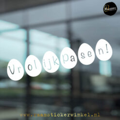 Raamsticker vrolijk pasen wit RSW