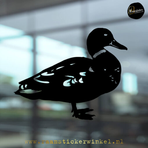 Raamsticker Eend zwart