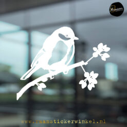Raamsticker Koolmees wit herbruikbaar