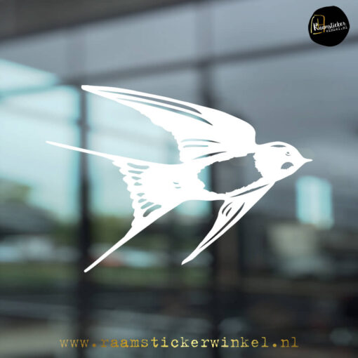 Raamsticker Zwaluw herbruikbaar wit