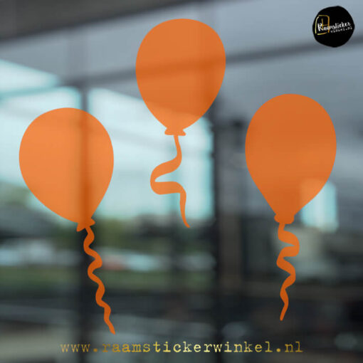 Koningsdag raamsticker oranje ballonnen Nederland WK RSW
