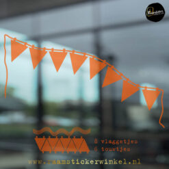 Koningsdag raamsticker oranje vlaggetjes WK