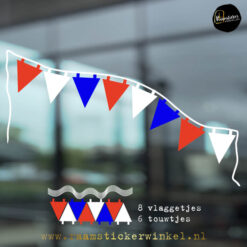 Koningsdag raamsticker vlaggetjes Nederlandrood wit blauw WK
