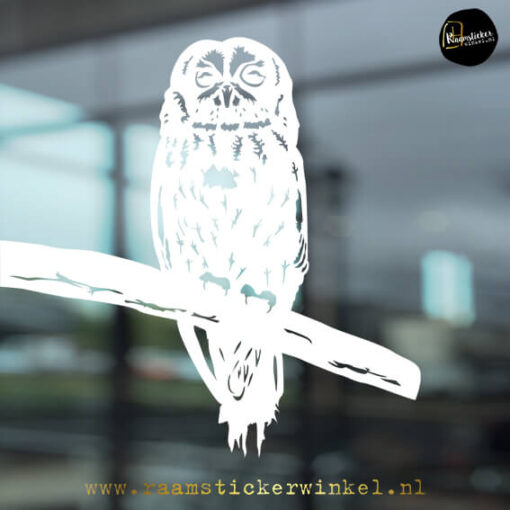 Raamsticker Bosuil wit Raamstickers herbruikbaar vogels