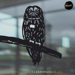 Raamsticker Bosuil zwart herbruikbaar vogels