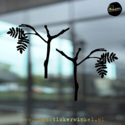 Raamsticker Lijster takken zwart
