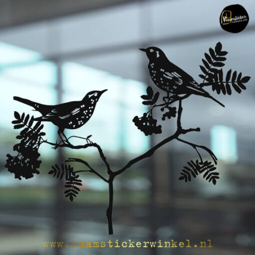 Raamsticker Lijsters voorbeeld combi zwart