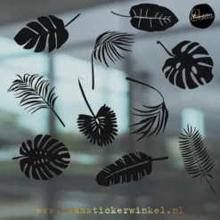 raamsticker palmbladeren zwart statische vinyl RSW