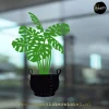 Monstera in rubber mand groen zwart raamsticker copyright ®raamstickerwinkel