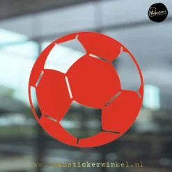 WK EK voetbal raamsticker voetbal rood