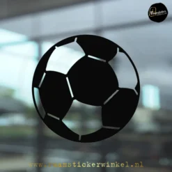 WK EK voetbal raamsticker voetbal zwart