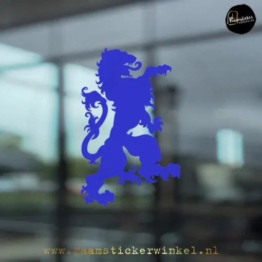 WK EK voetbal raamsticker wapen leeuw blauw