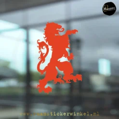 WK EK voetbal raamsticker wapen leeuw rood