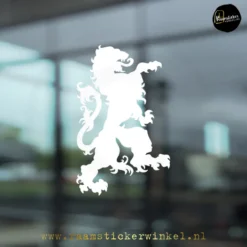 WK EK voetbal raamsticker Leeuw Nederlands elftal wapen wit