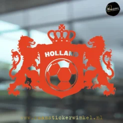 WK EK voetbal raamsticker wapen voetbal rood copyright ®raamstickerwinkel