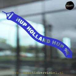 WK EK voetbal raamsticker wimpel hup holland hup blauw