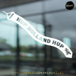 WK EK voetbal raamsticker wimpel hup holland hup wit