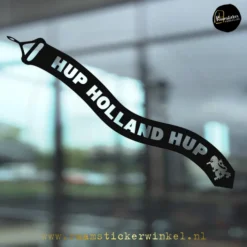 WK EK voetbal raamsticker wimpel hup holland hup zwart
