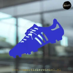 WK EK voetbal voetbalschoen raamsticker blauw