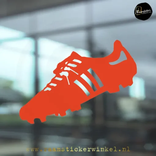 WK EK voetbal voetbalschoen raamsticker rood