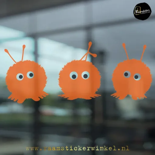 Raamsticker WK EK voetbal wuppies voetbal oranje copyright ®raamstickerwinkel