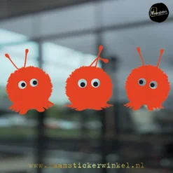 Raamsticker WK EK voetbal wuppies voetbal rood copyright ®raamstickerwinkel