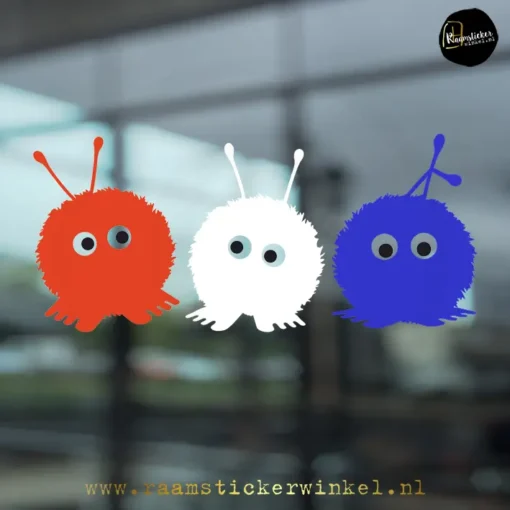 Raamsticker Wuppies raamsticker EK WK voetbal rood wit blauw nederland copyright ®raamstickerwinkel