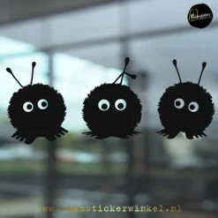 Raamsticker WK EK voetbal wuppies voetbal zwart copyright ®raamstickerwinkel