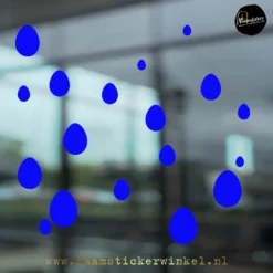 Raamsticker Pasen raamstickers raamstickers paasei confetti blauw copyright ®raamstickerwinkel