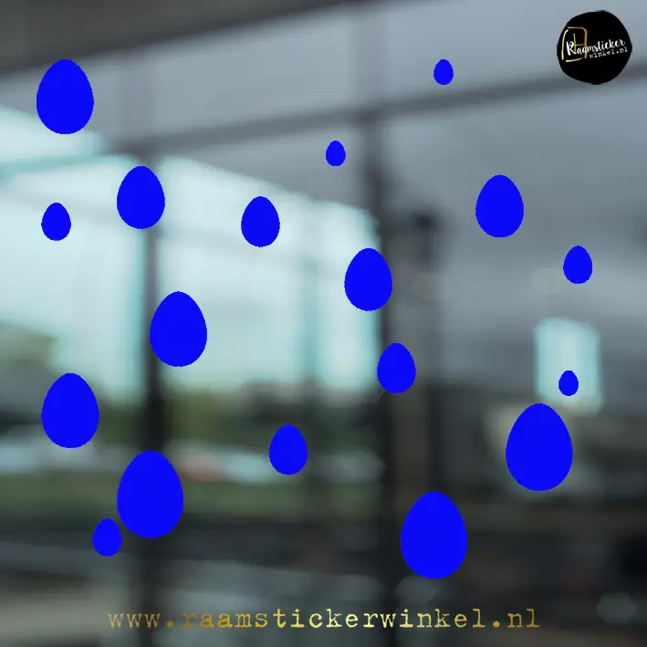 Raamsticker Pasen raamstickers raamstickers paasei confetti blauw copyright ®raamstickerwinkel