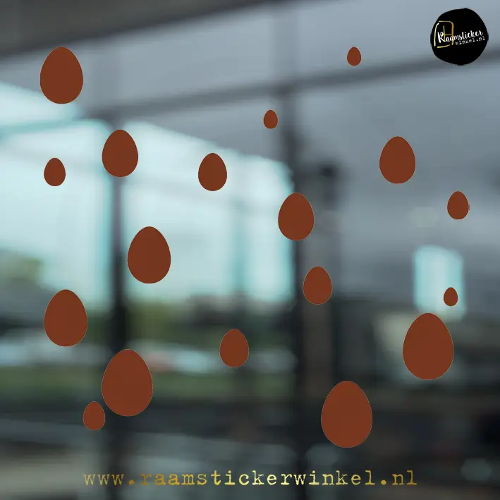 Raamsticker Pasen raamstickers paasei confetti bruin