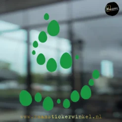 Raamsticker Pasen paasei confetti groen copyright ®raamstickerwinkel