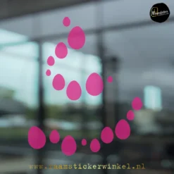 Raamsticker Pasen paasei confetti transparant roze copyright ®raamstickerwinkel