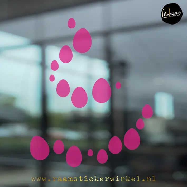 Raamsticker Pasen paasei confetti transparant roze copyright ®raamstickerwinkel