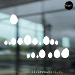 Raamsticker Pasen paasei confetti wit copyright ®raamstickerwinkel