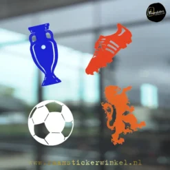WK EK VOETBAL set van 4 copyright ®raamstickerwinkel